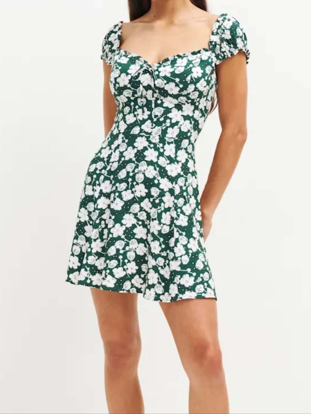 Reformation Pacey Green Mini Dress